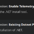 C♯ Extension ".NET SDK Install" Workaround